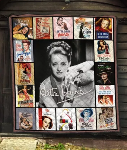 Bette Davis Movies Quilt Blanket, Signature Gift for Fans
