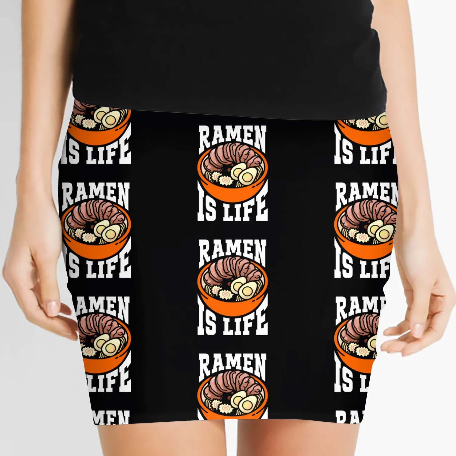 Ramen Is Life Anime Japanese Noodle Soup Women's Mini Skirts