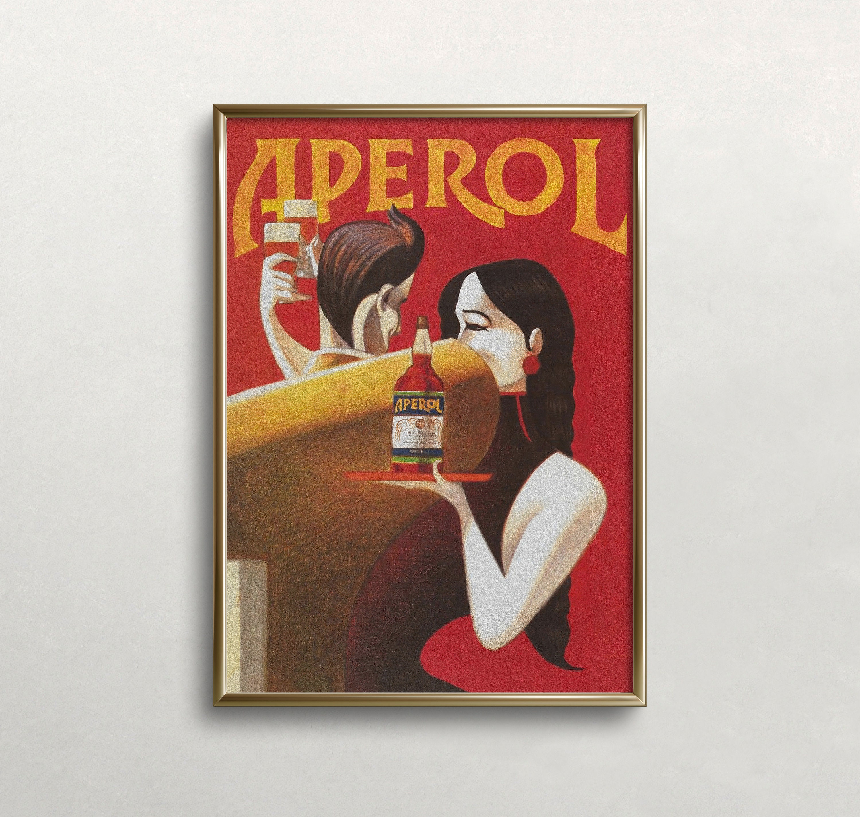 Aperol Wall Art, Vintage Poster Art, Bar Decor, Beverage Print
