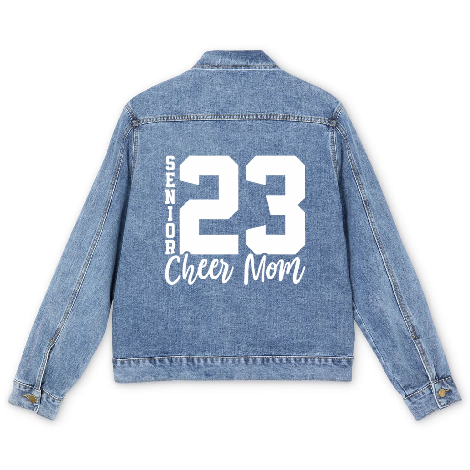 Senior Cheer Mom 23 Cheerleader Parent Class of 20 Men's Denim Jackets