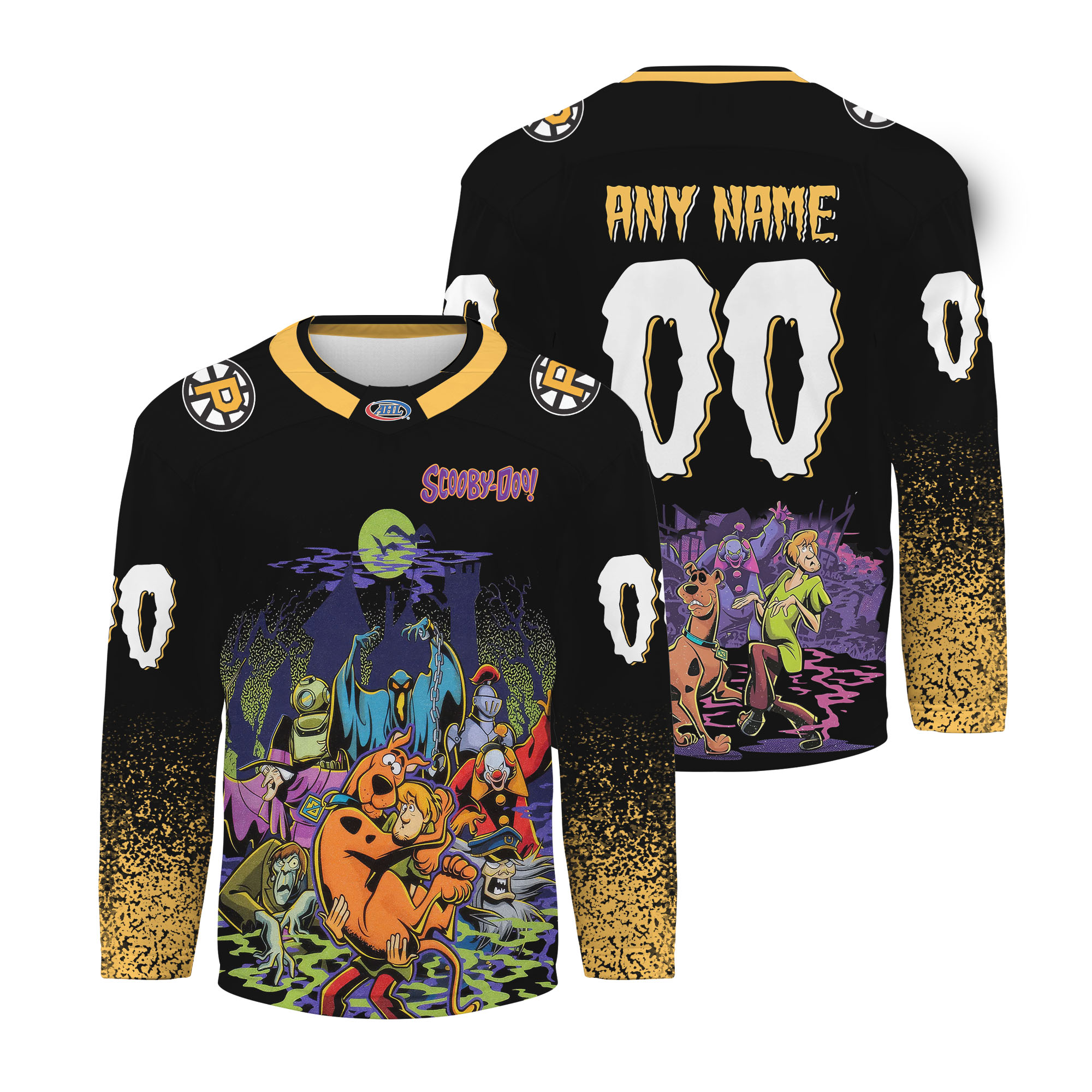 Personalized Providence Bruin X Scooby-Doo Halloween Night Hockey Jersey