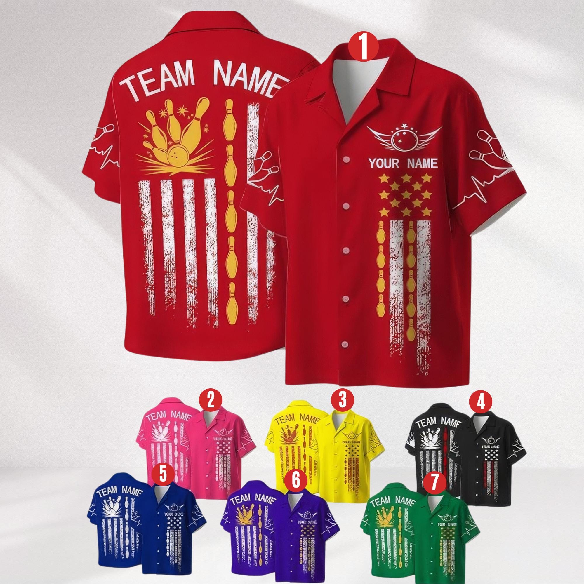 Personalized Retro Bowling Hawaiian Shirt,Custom Name Bowling Button Down Shirt,Gift For Bowling Lover Bowling Player Bowling Team