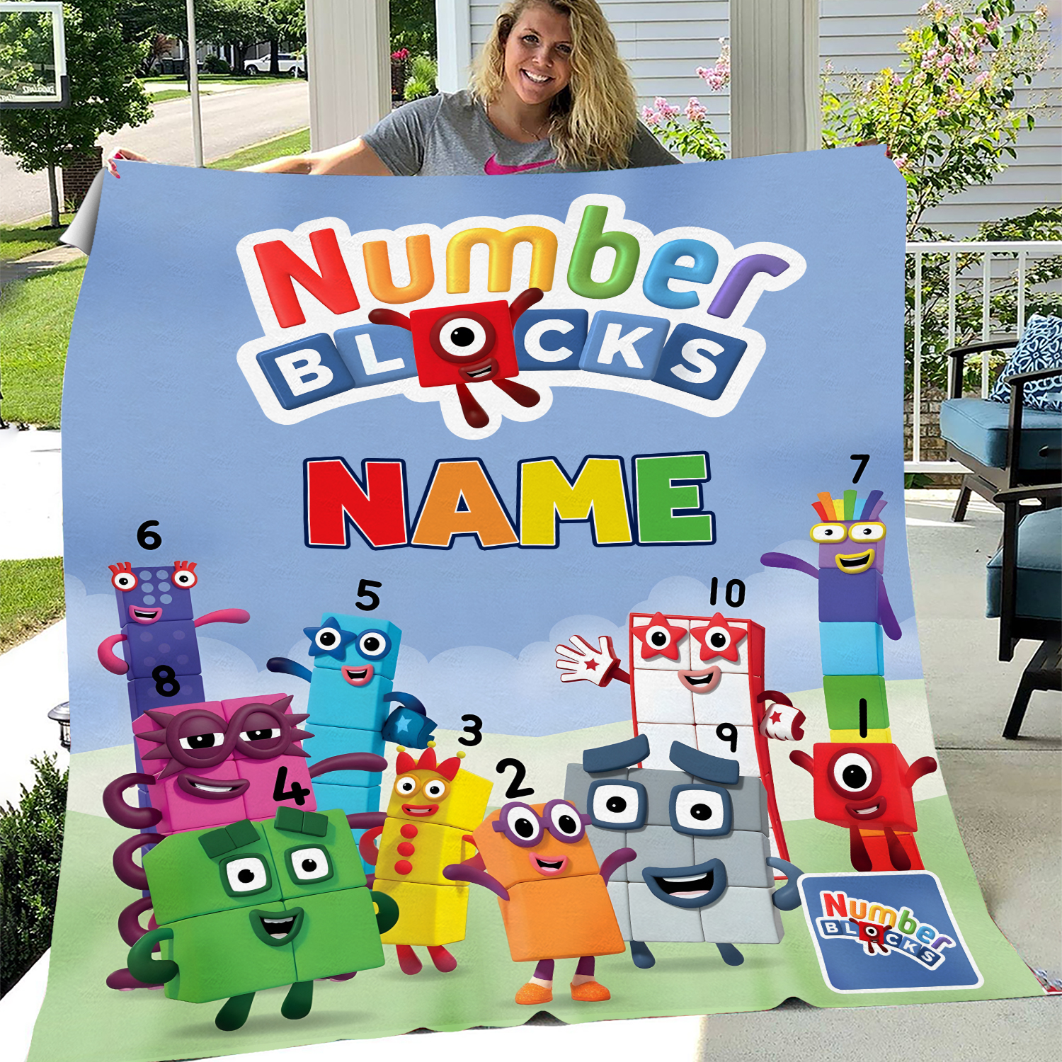 Personalized Numberblocks Fleece Blanket, Numberblocks Blanket, Numberblocks birthday party theme, Numberblocks gift