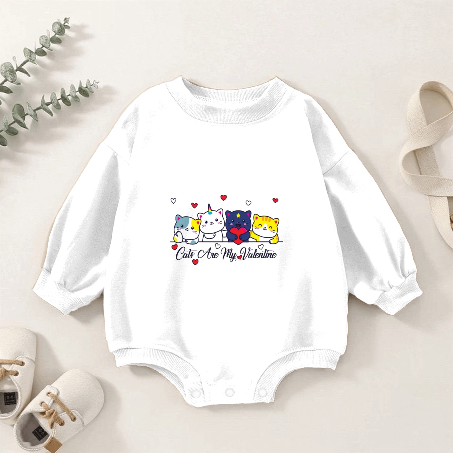 My cats are my valentine Baby Romper Sweatshirts