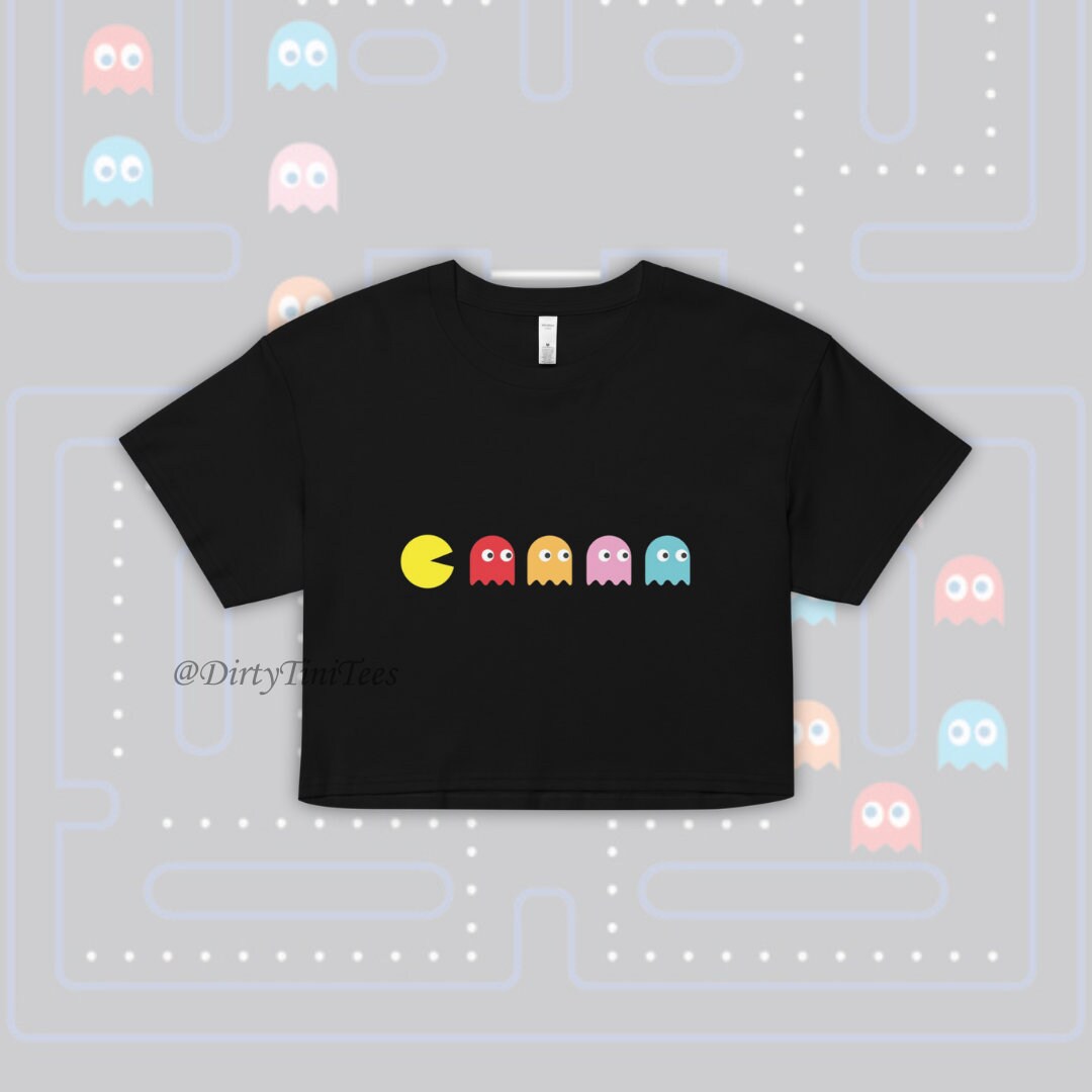 Pacman and Ghosts Womens crop top Bachelorette Party Best Friend Birthday Gift Group Halloween Costume