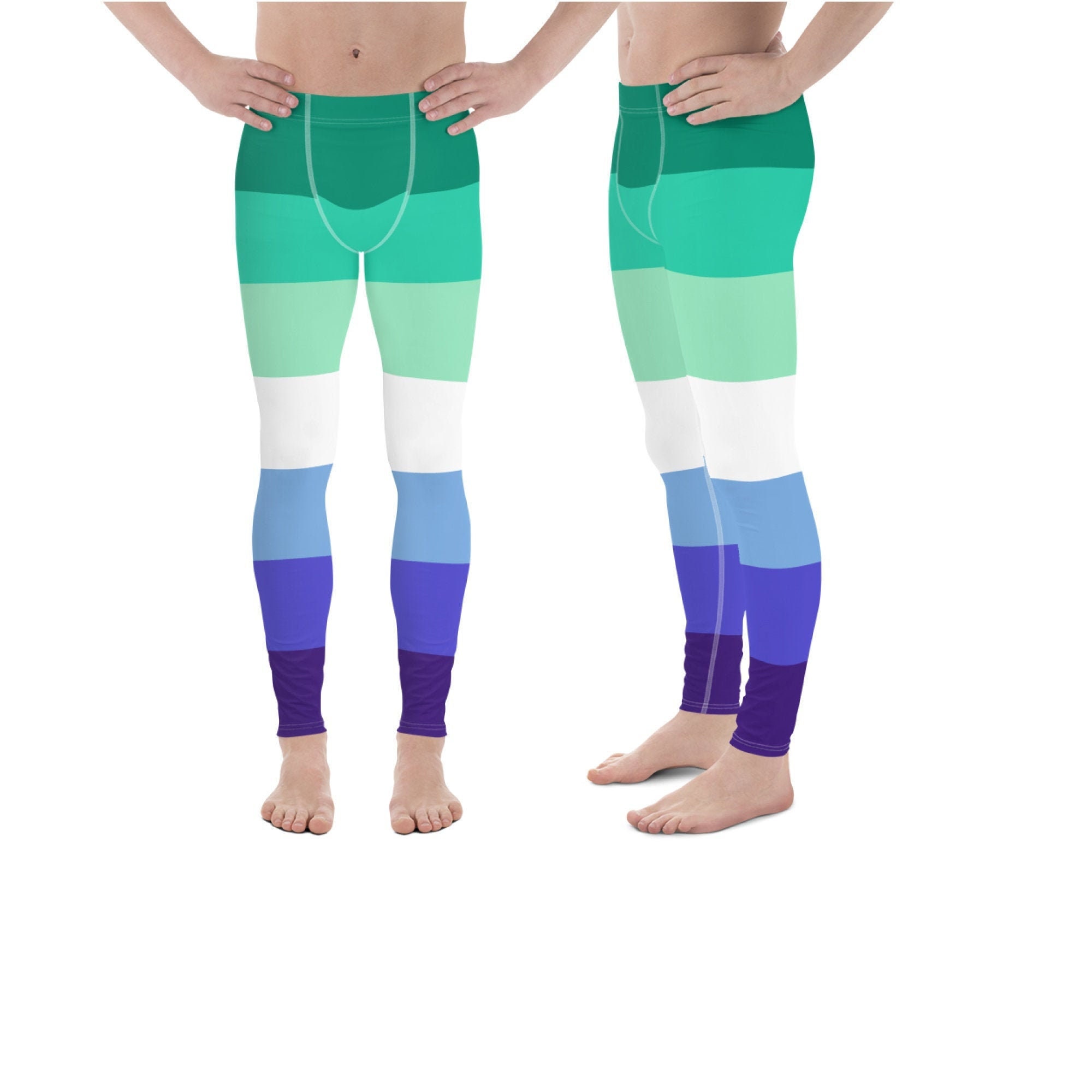 MLM Pride Leggings, MLM Flag Mens Leggings, Gay Male Pride Leggings, Gay Meggings