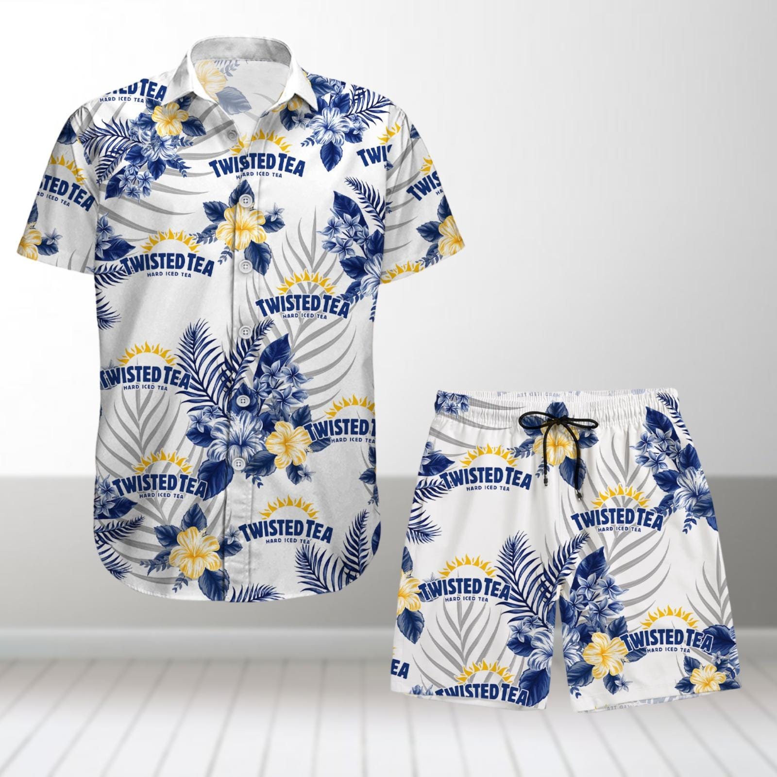 Twisted Tea Button Shirt And Shorts, Whisky Hawaiian Shirt, Alcohol Summer Shirt, Soda Beach Shirt, Drink Aloha Shirt, Vacation Shirt