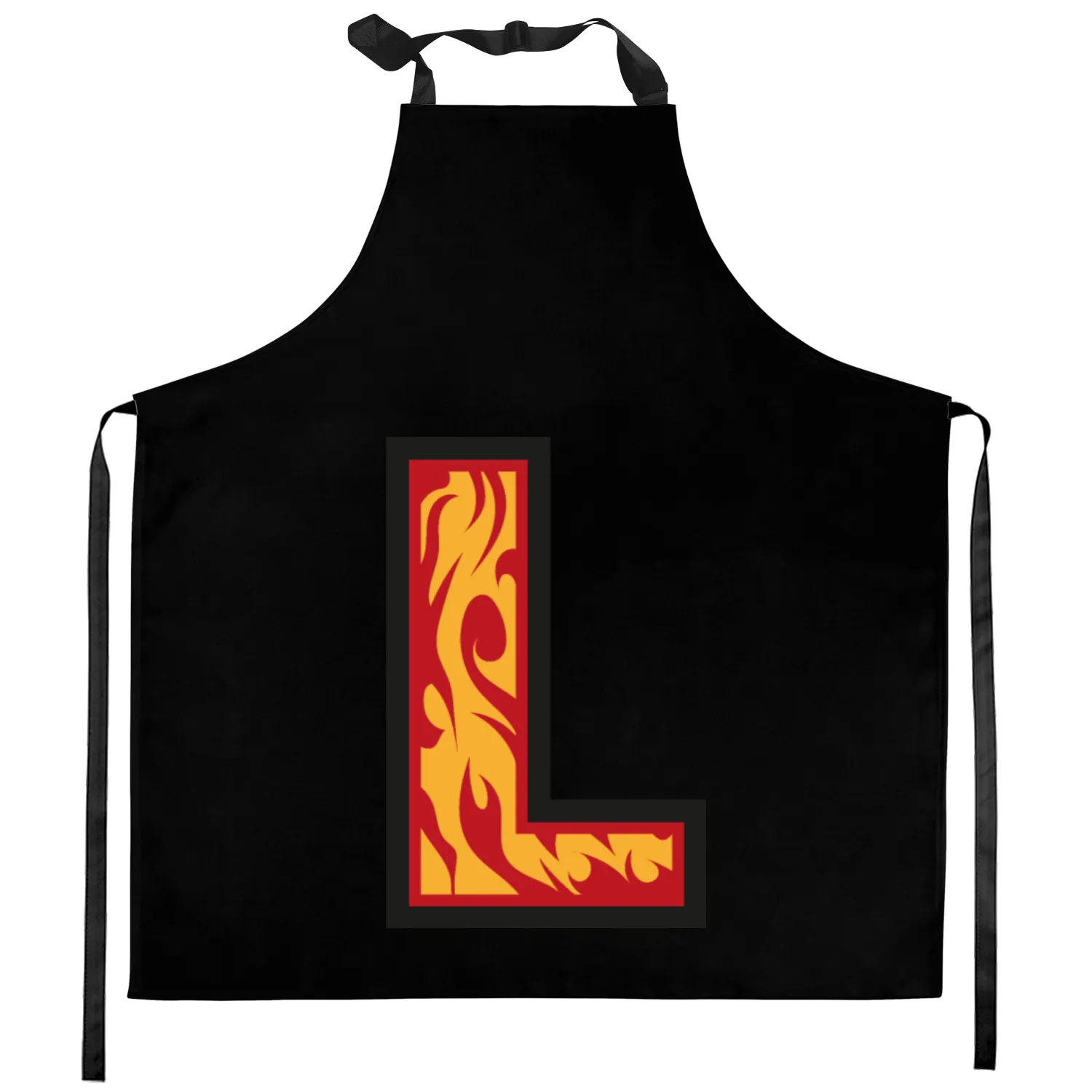 Letter L with Flames - Letter on Fire Kitchen Aprons