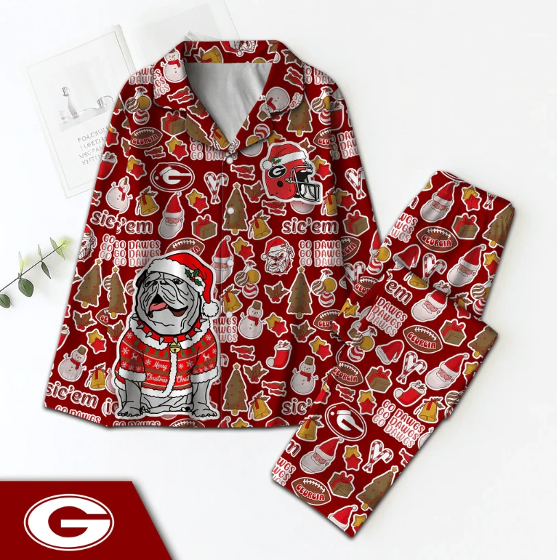 Georgia Bulldog Premium Christmas Pajamas Set