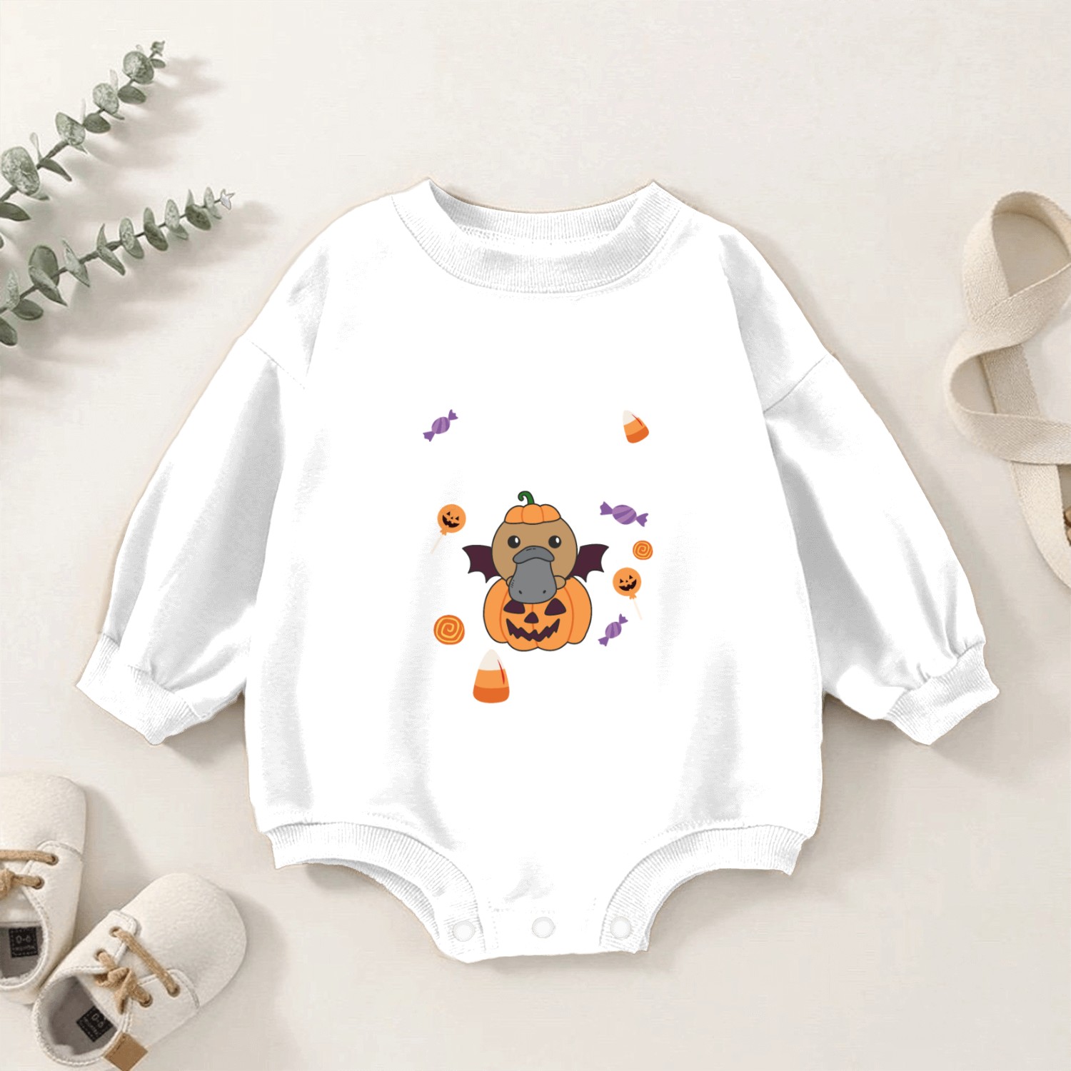 Platypus Halloween Trade Brother For Candy Baby Romper Sweatshirts
