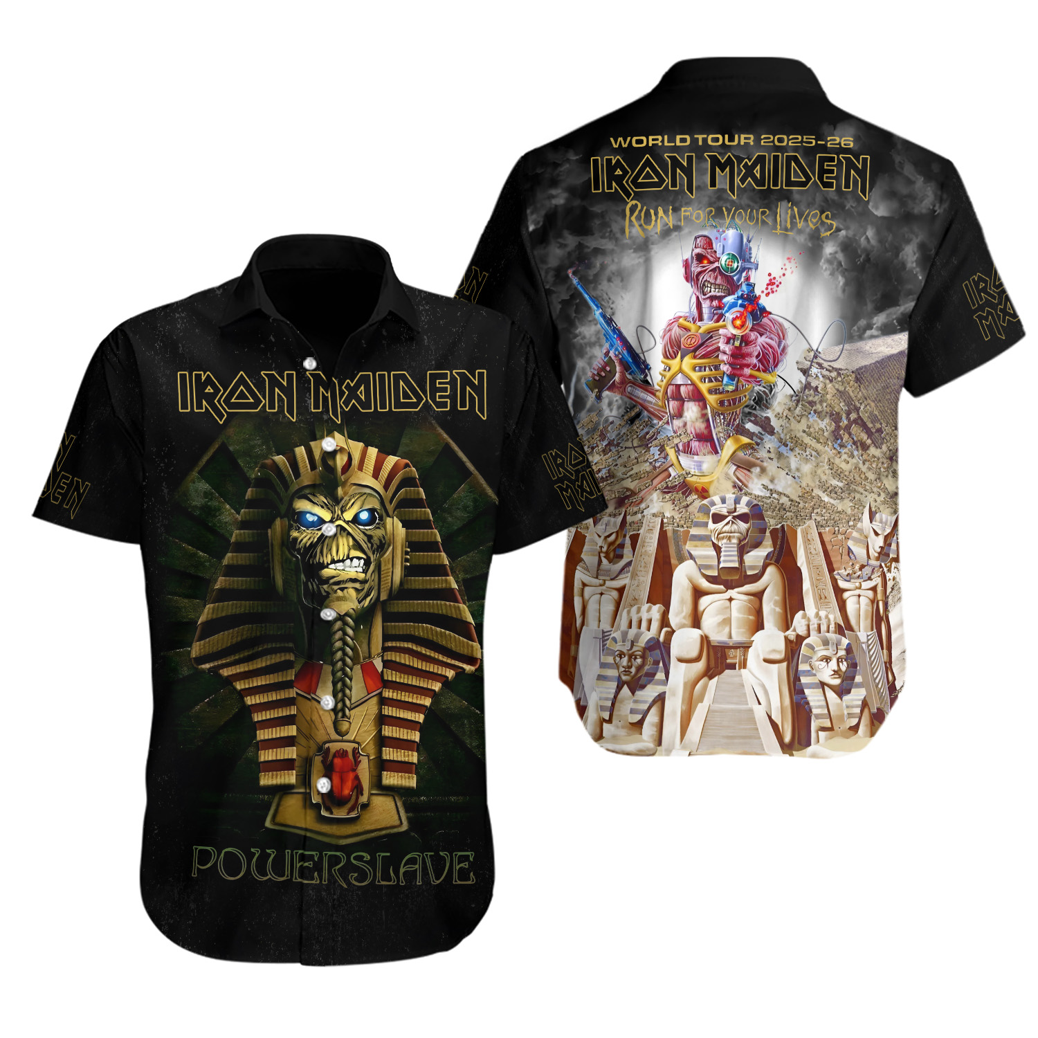 Iron Maiden Inspired Run For Your Lives World Tour 2025 Hawaiian shirt