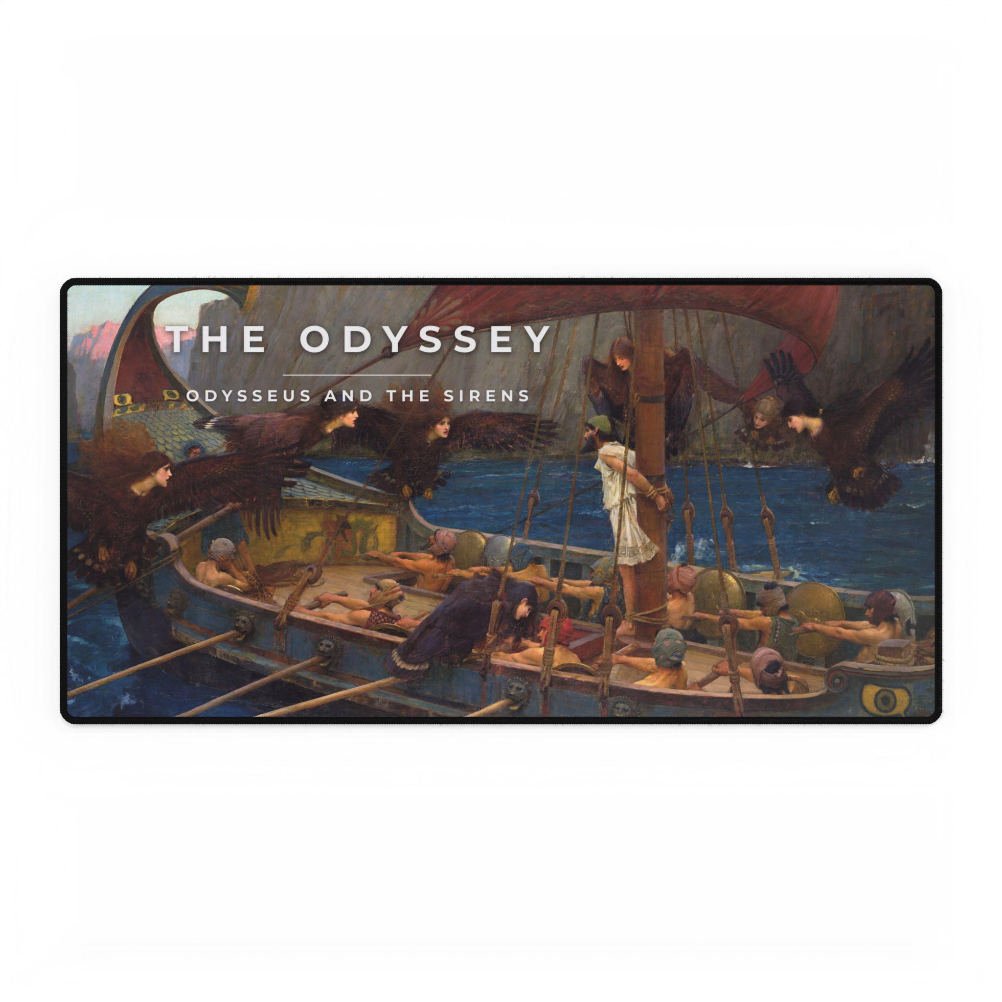 Odysseus and the Sirens The Odyssey Art Desk Mat Classical Mythology