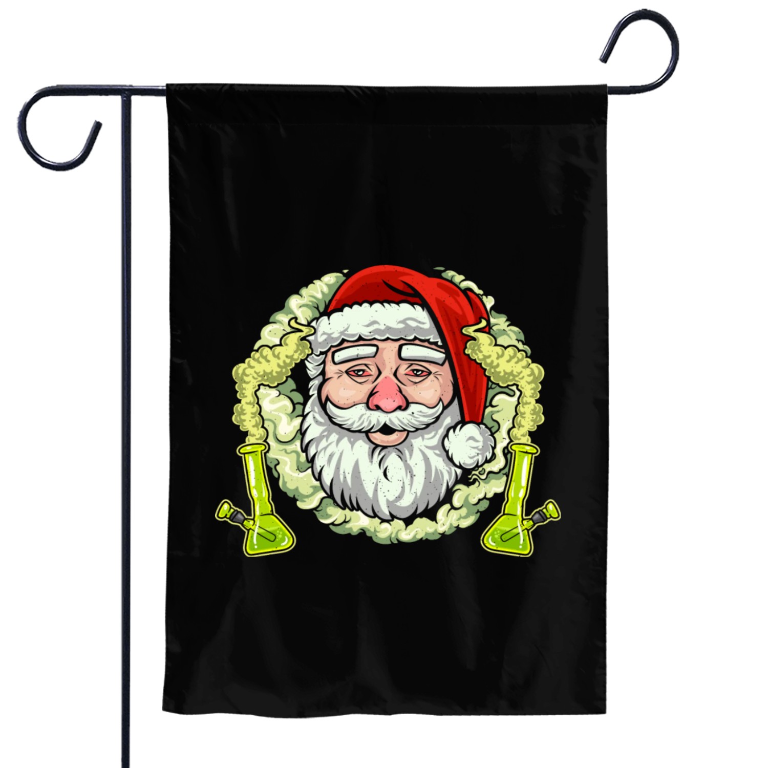 Santa Stoned with Bong - Ugly Christmas Garden Flags