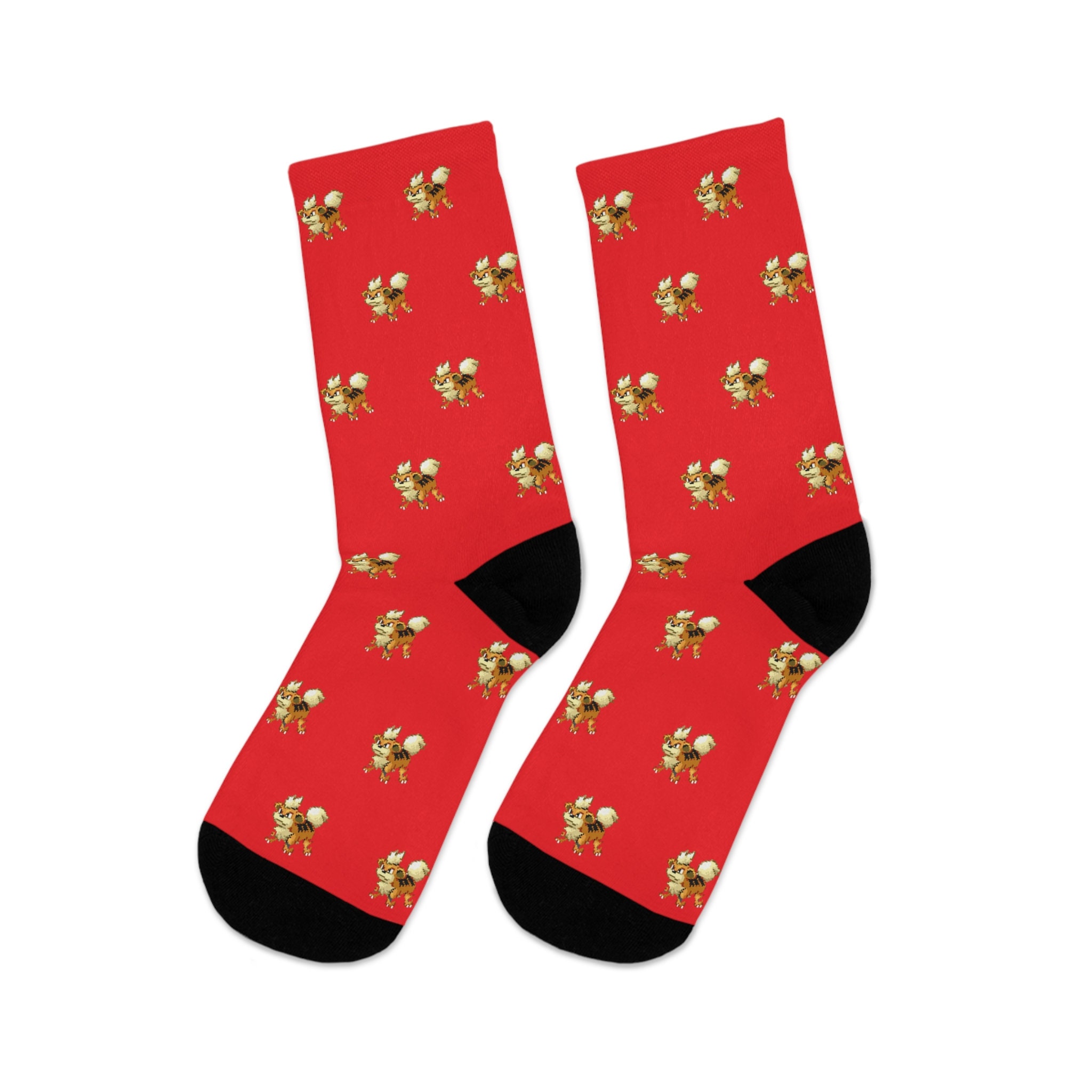 Growlithe Retro Socks, PKM Socks, Video Game Socks, Socks for Kids, Socks for Him, Socks for Her