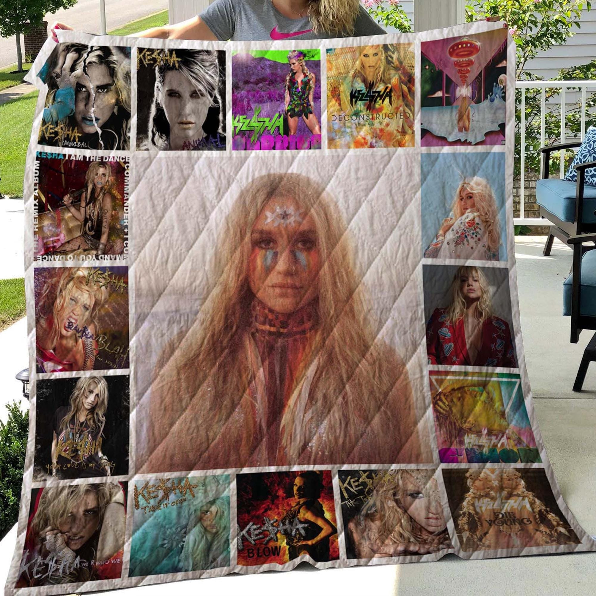 Kesha Music Quilt Blanket, Lover Kesha Blanket, Kesha Bedding Blanket, Thanksgiving Blanket, Christmas Blanket