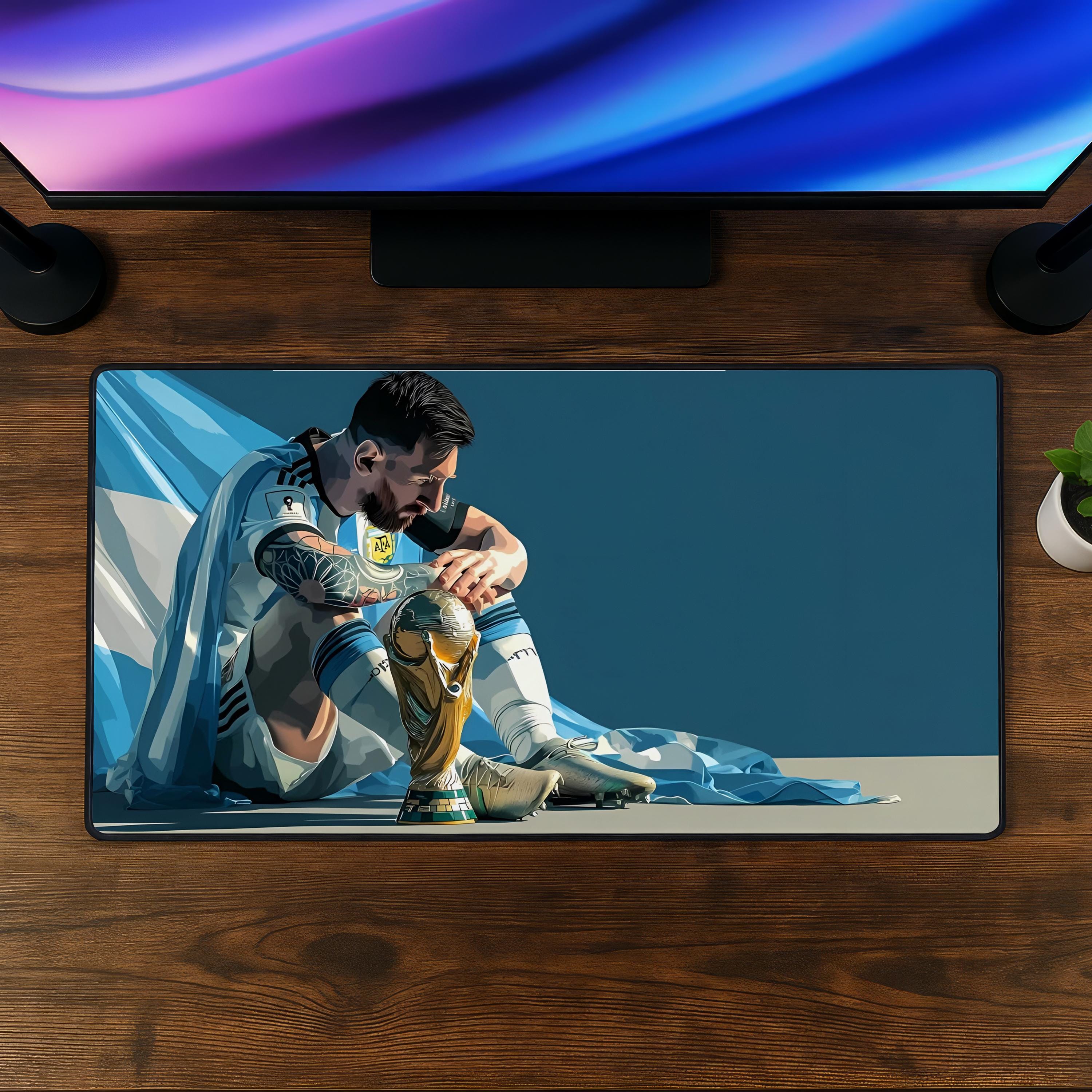 Lionel Messi Argentina World Cup Gaming Desk Mat Soccer Fan Mouse Pad