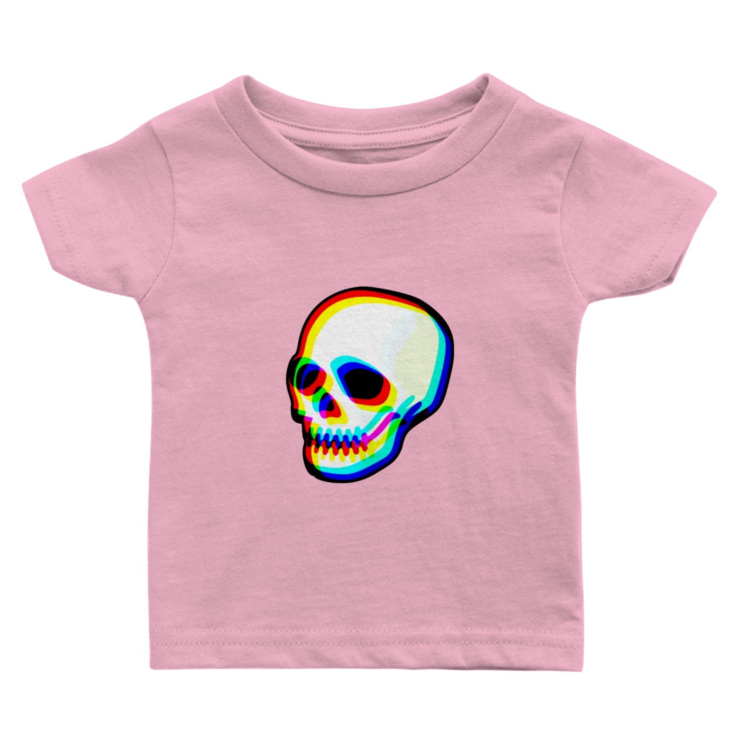 Modern Neon Skull Illustration Baby T Shirts