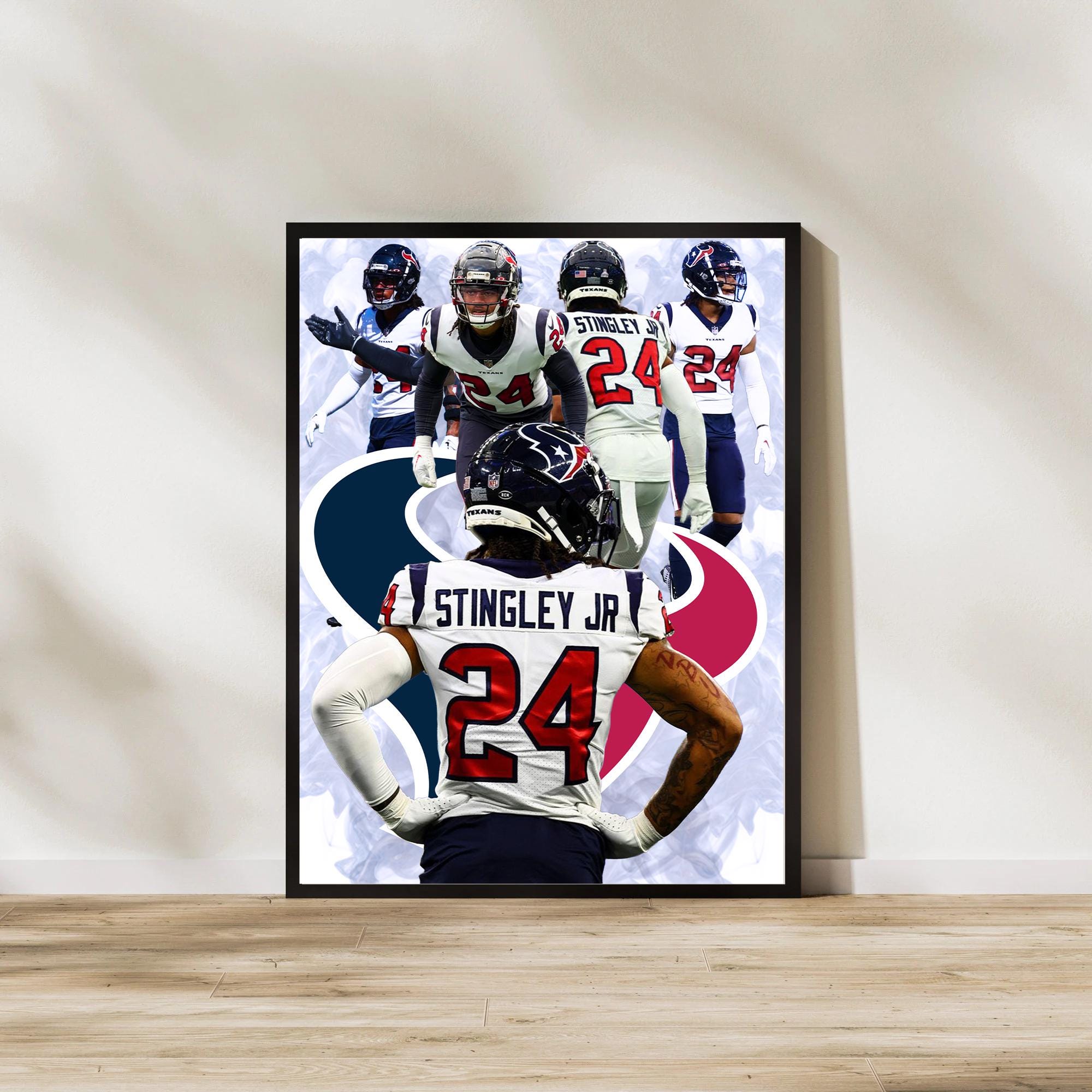 Derek Stingley Jr. Texans Art: Football Man Poster