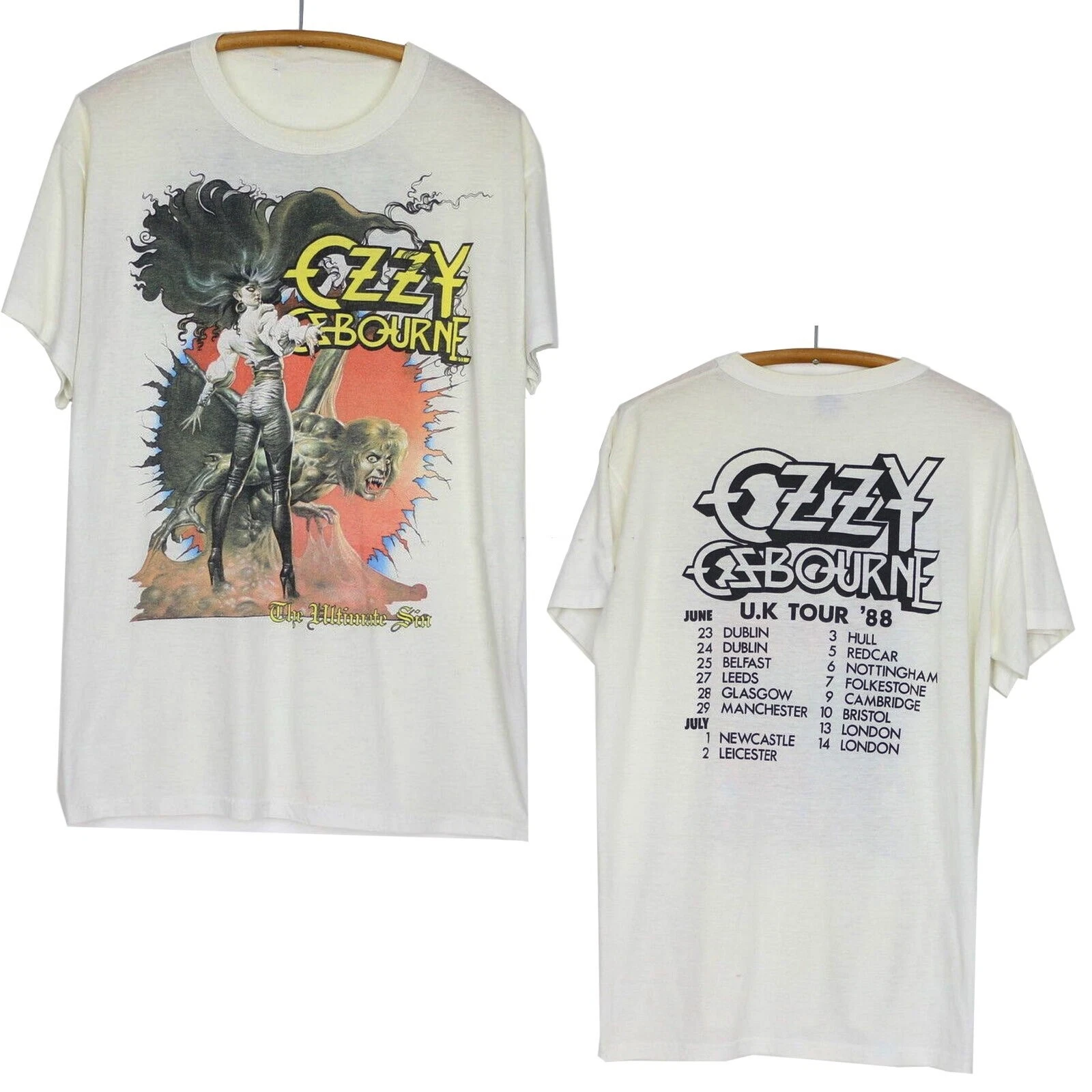 2 sides US Tour 88 Ozzy Osbourne Shirt Classic White Unisex S-4XL