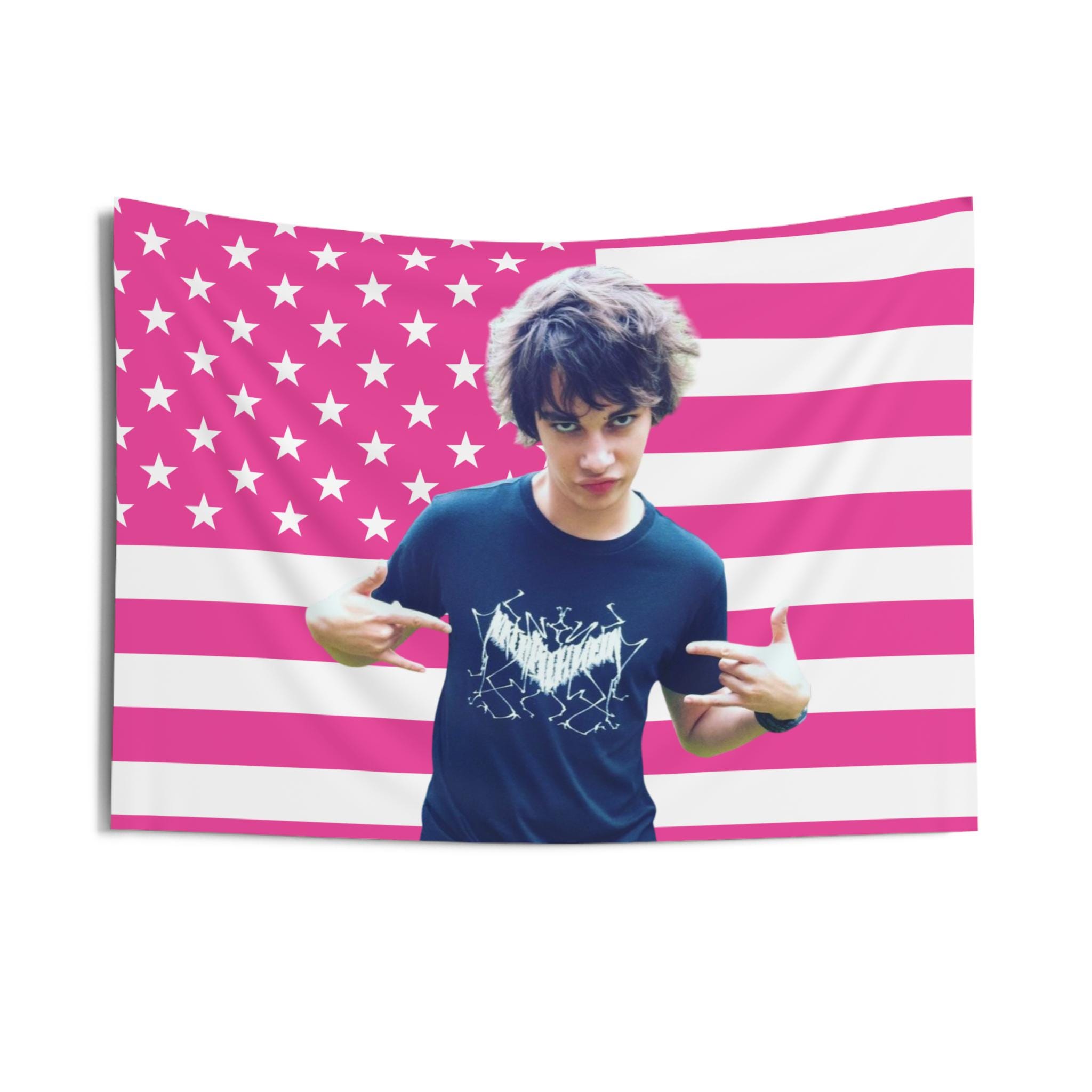 Rodrick Heffley as Rodrick drumstick Tapestries, Devon Bostick Pink Flag, Rodrick Heffley Indoor Wall Tapestries