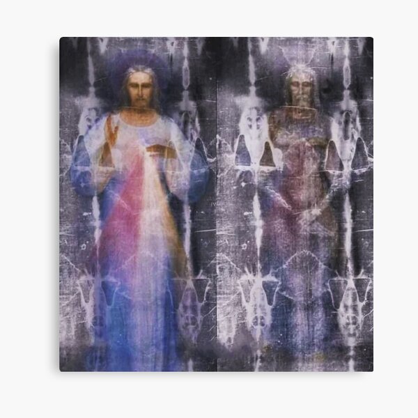 Shroud of Turin Jesus Christ face Divine Mercy Canvas