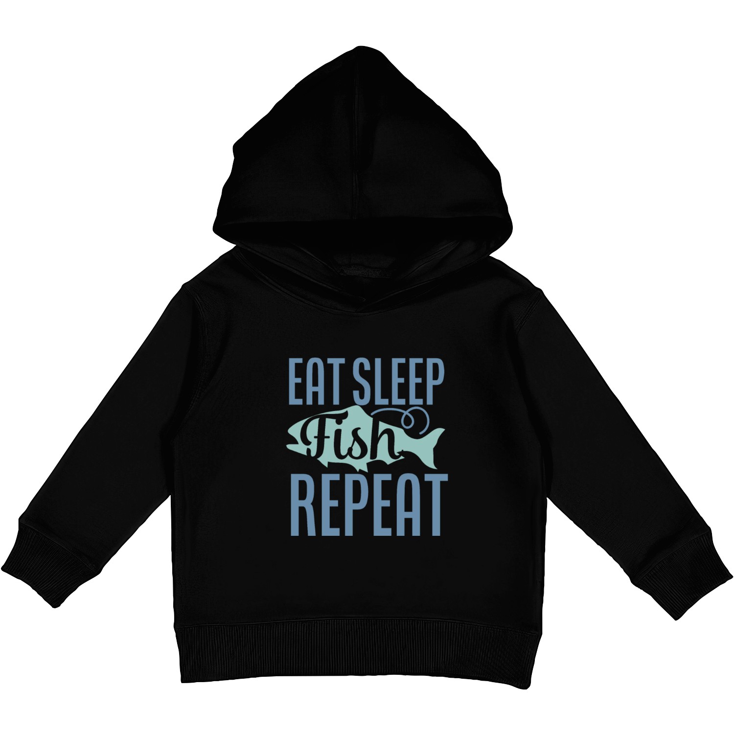 Eat Sleep Fish Repeat Kids Pullover Hoodies