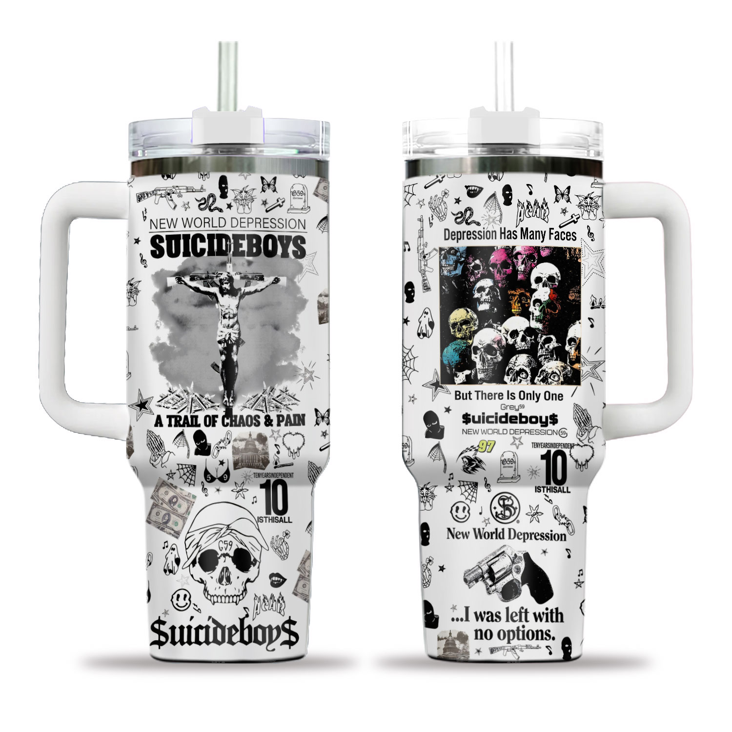 Suicideboys 40oz Tumbler, Suicideboys Band Tumbler Cup, Hip Hop Music Stainless Tumbler, Greyday 2024 Tour Water Cup, Gift For Fan