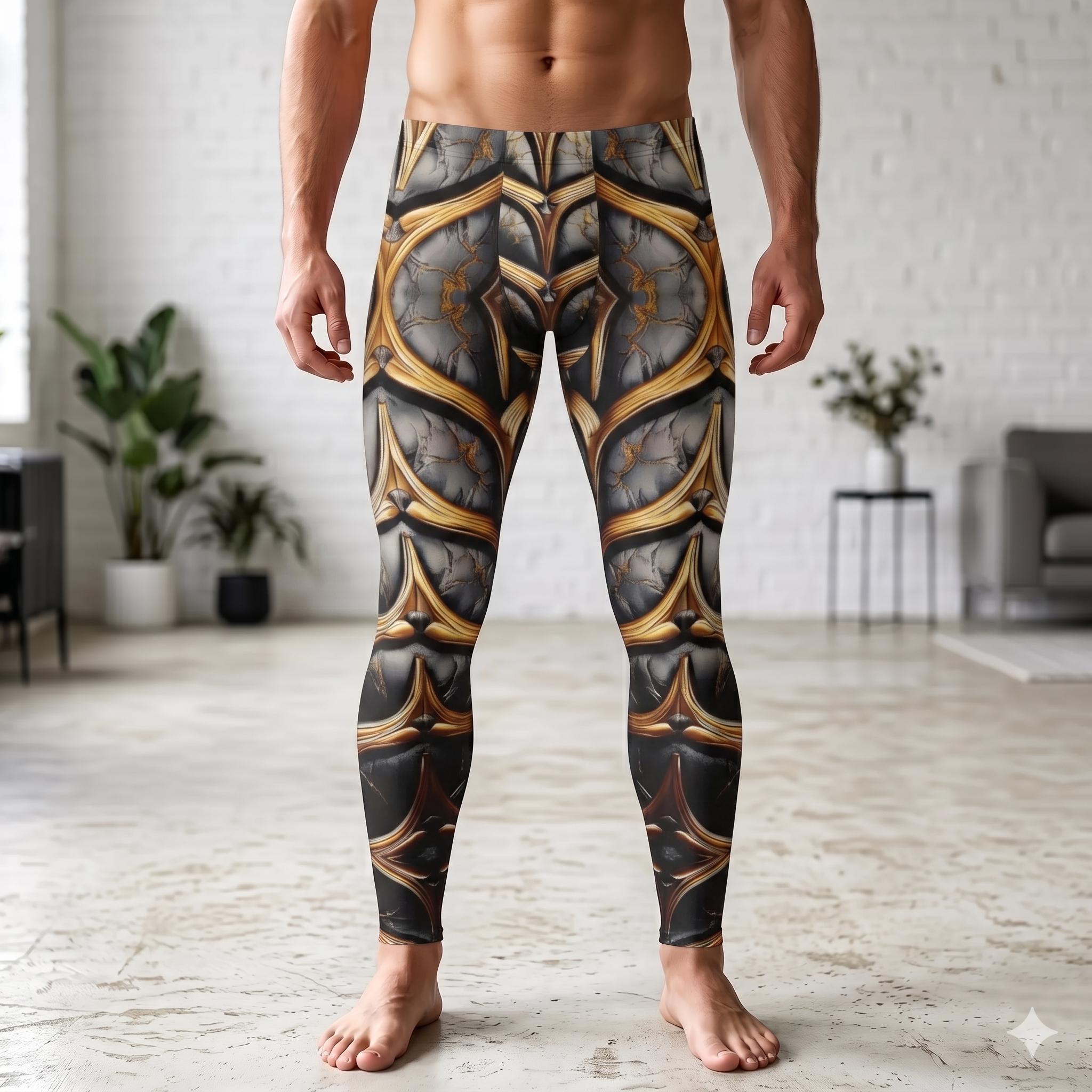 Gray Futuristic Gladiator Armor Leggings LARP Battle, Exoskeleton Workout Pants Cycling Athletic , Wrestling Meggings
