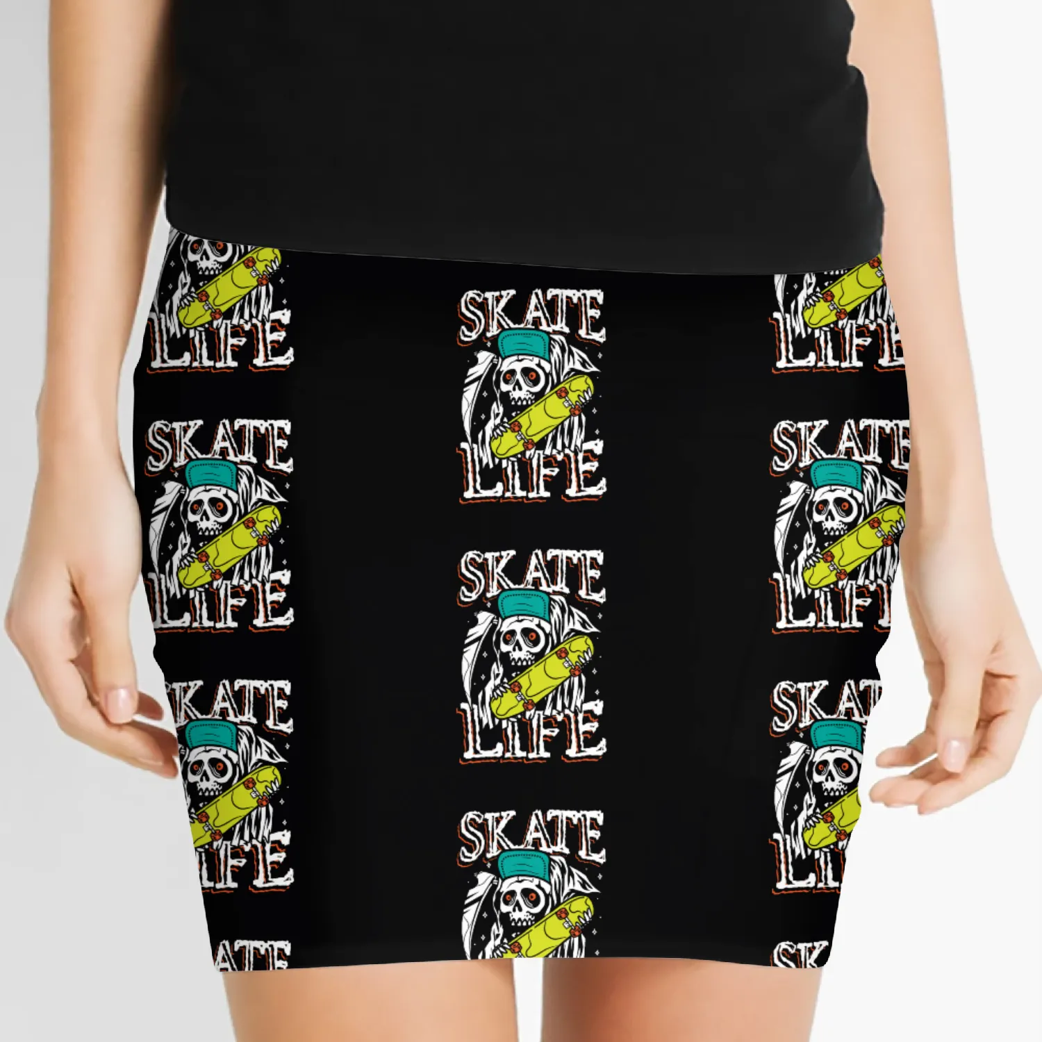 Skate life | rolling punk skull Women's Mini Skirts