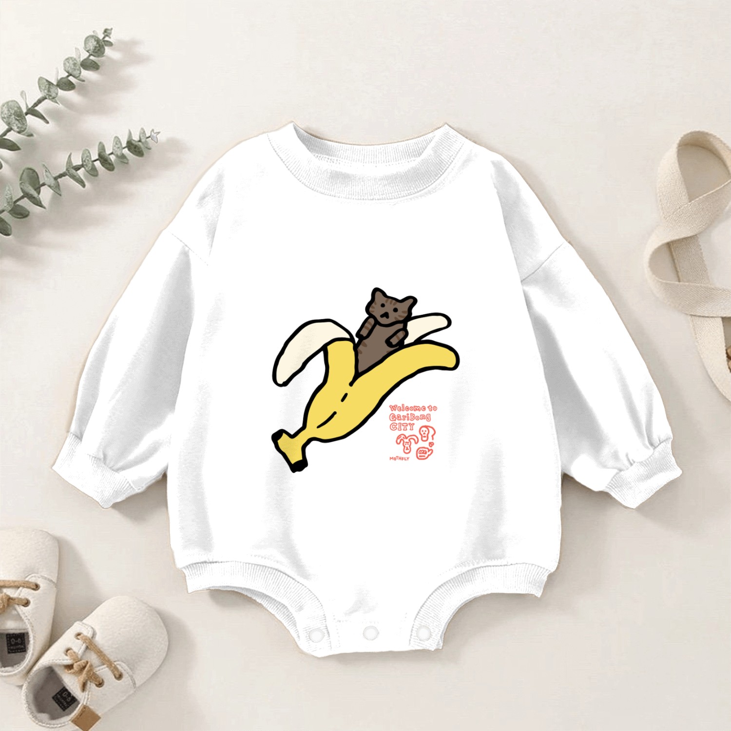 Bananyang - 015. Brown Tabby Baby Romper Sweatshirts