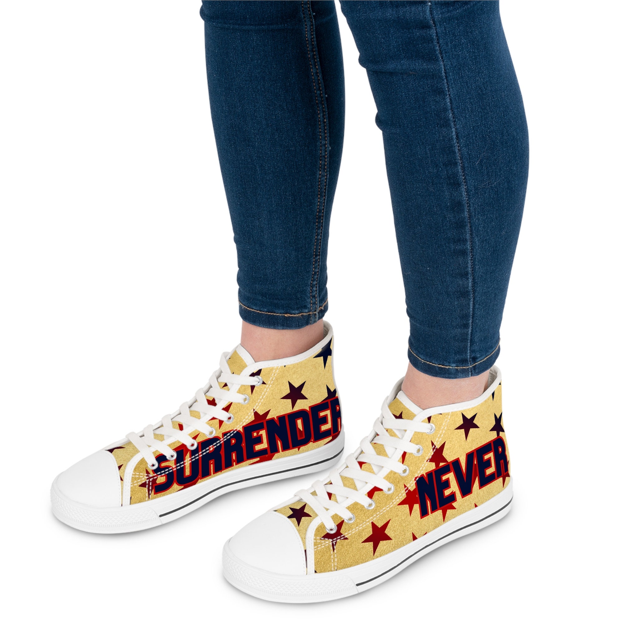 Women Trump High Top Sneakers, Trump Never Surrender Sneakers, Trump Take America Back, Trump 2024
