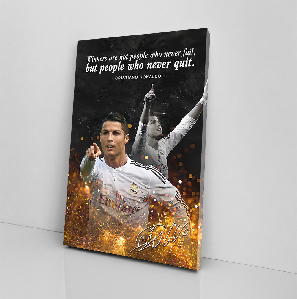 Cristiano Ronaldo Canvas Art Inspirational Soccer Quote