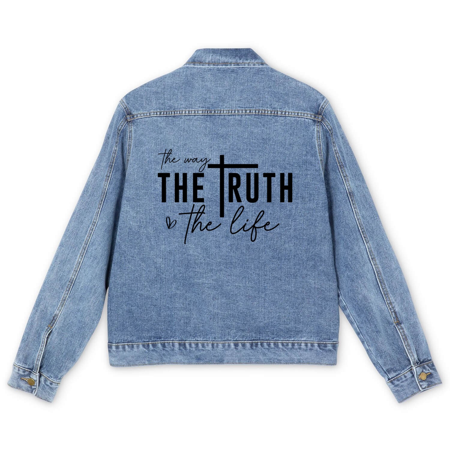 The Way the Truth the Life (Jesus the Light) Men's Denim Jackets