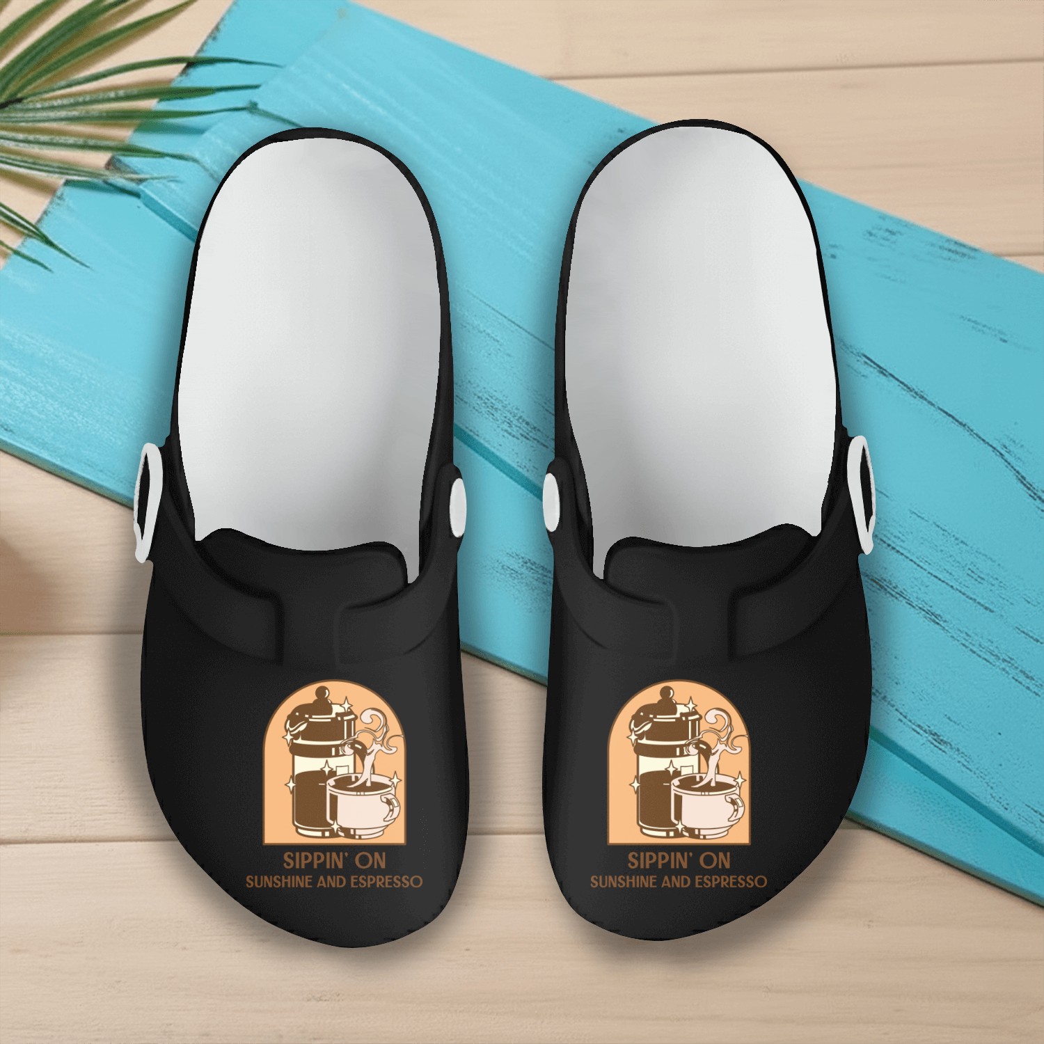 SIPPIN' ON SUNSHINE AND ESPRESSO: Slip On Clogs