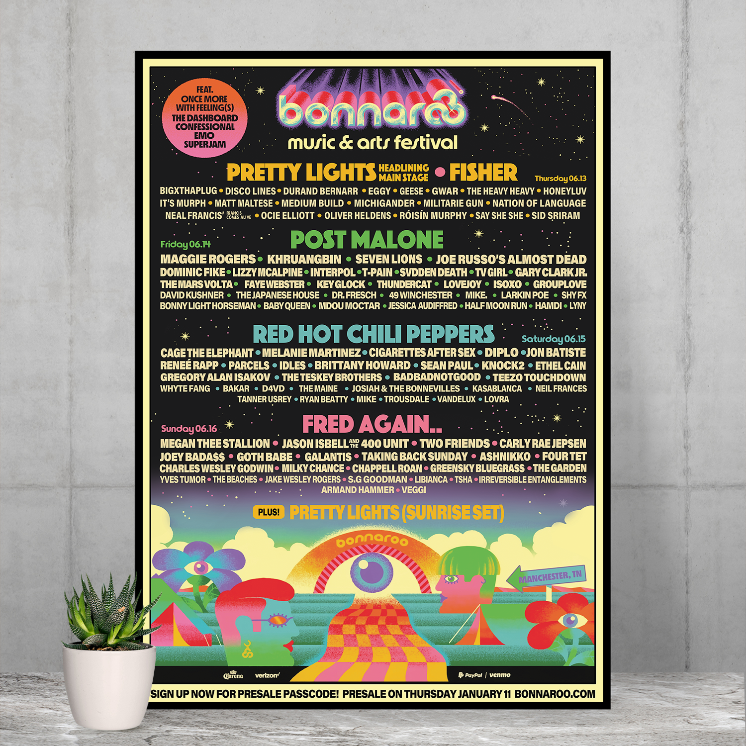 Poster Bonnaroo 2024 Line Up Poster
