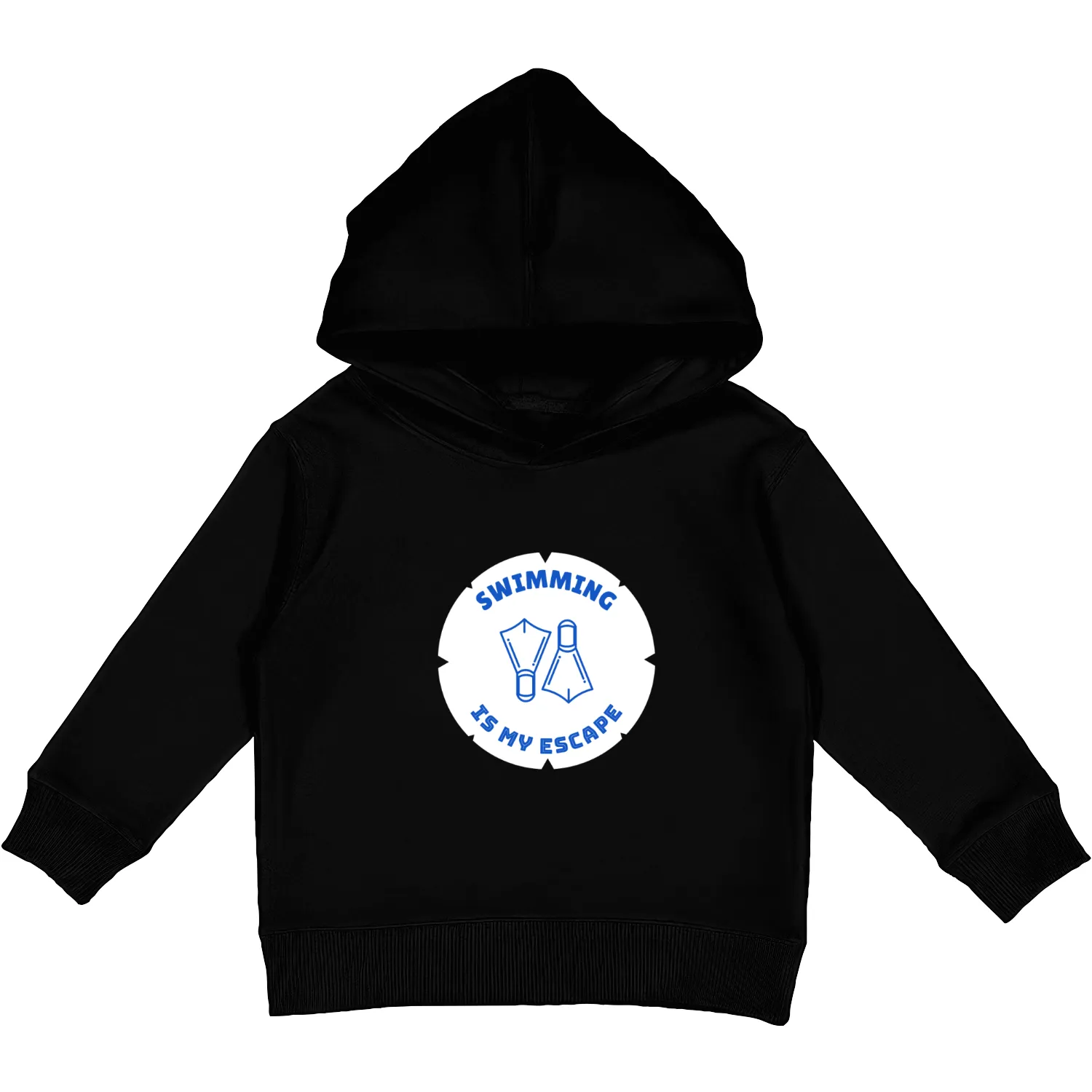 Swimming Is My Escape | Swimming Fins Kids Pullover Hoodies