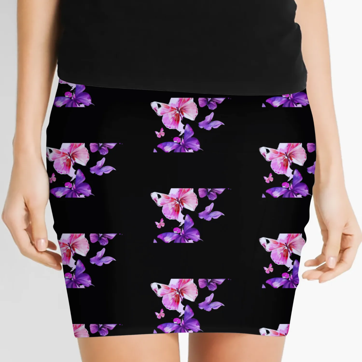 butterfly design Women's Mini Skirts
