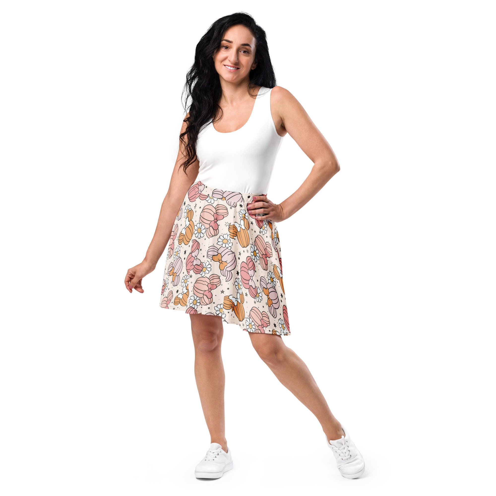 Inspired Pumpkin Women's Skirt | Halloween Skater Skirt | Cosplay Costume | Halloween Gift For Women
