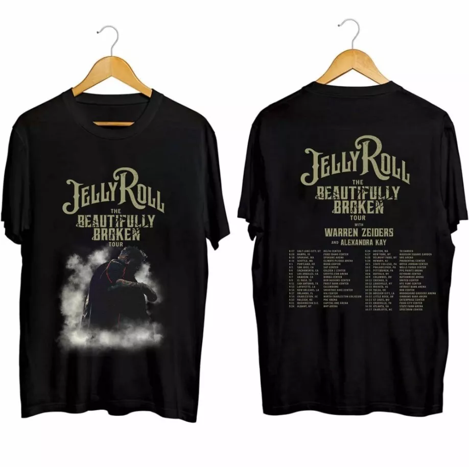 Jelly Roll The Beautifully Broken Tour 2024 Shirt Cotton Unisex Allsize For Fans