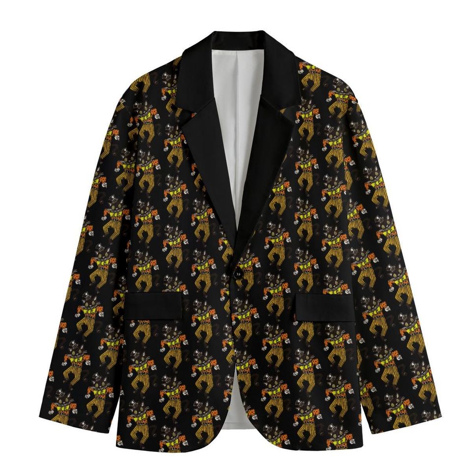 Retro Halloween Scary Cat Casual Blazer, Women Suit Jacket, Gift For Her