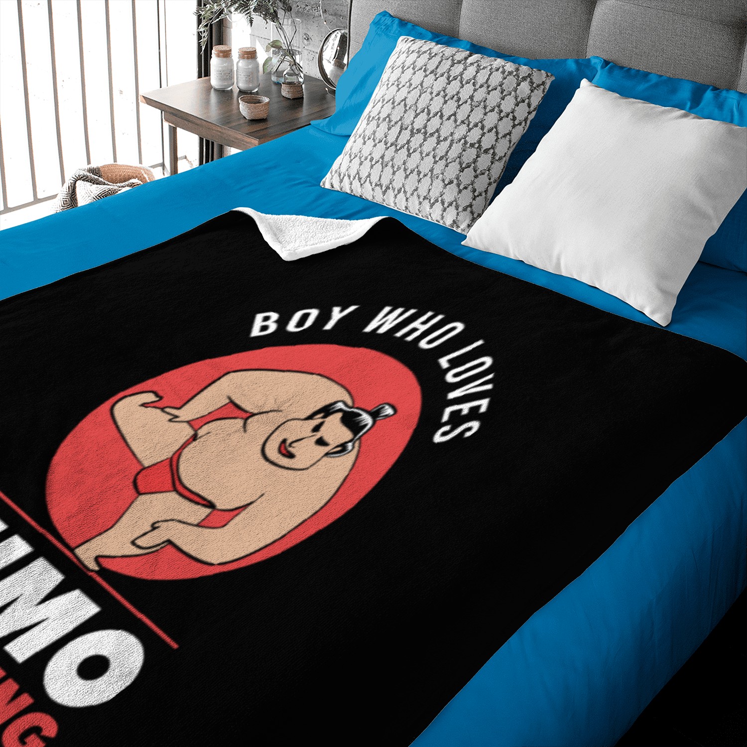 Sumo Wrestler Boy Japan Wrestling Baby Blankets