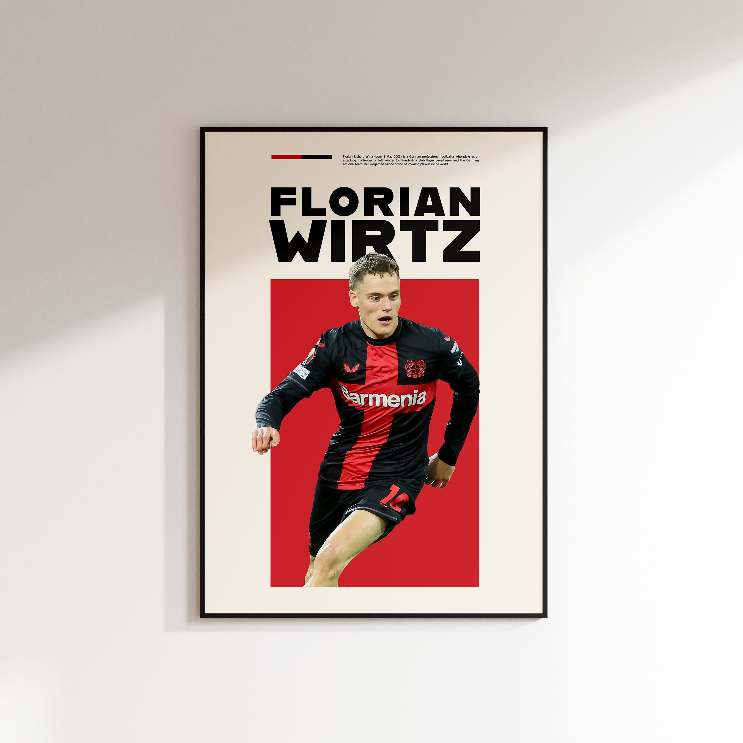Florian Wirtz Poster, Bayer Leverkusen Poster Gift, Football Fan Wall Art Print, Football Decor of Leverkusen Fan, Minimal Football Art.