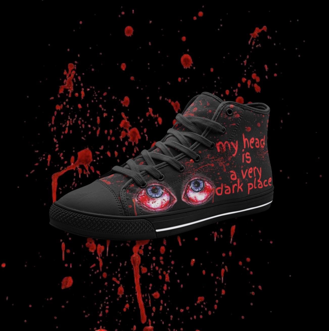 Halloween Blood Splash Custom Canvas High Top Sneakers for Men, Women, and Kids
