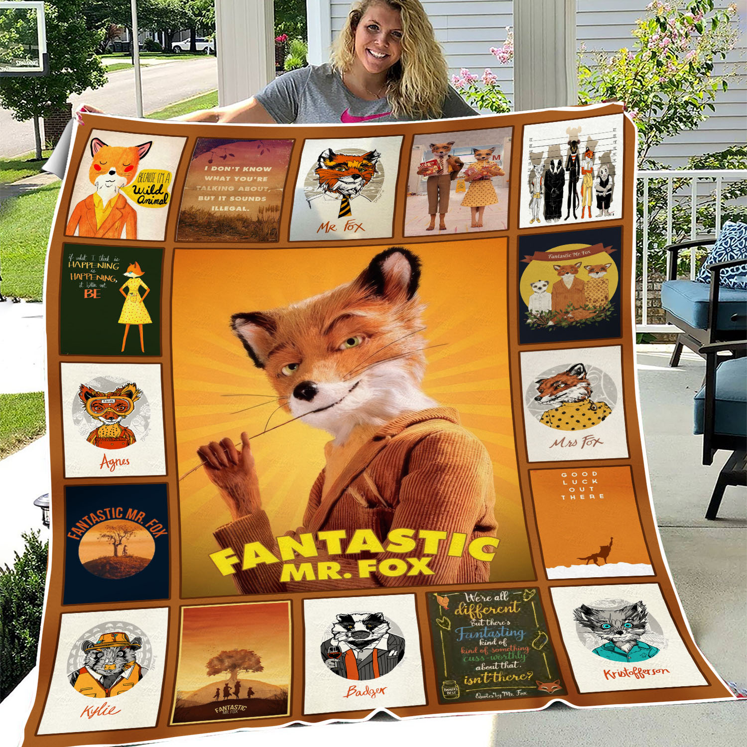 Fantastic Mr Fox Quilt Fantastic Mr Fox Cartoon Movie Quilt Blanket