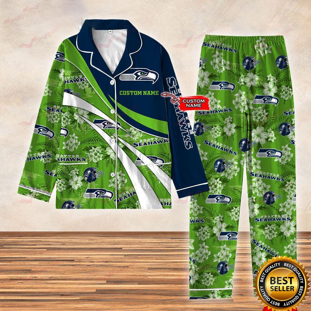 Seahawks Football Christmas Pajamas, Seahawks Football Pajamas, Seattle Football Pajamas, Seattle American Football Fan