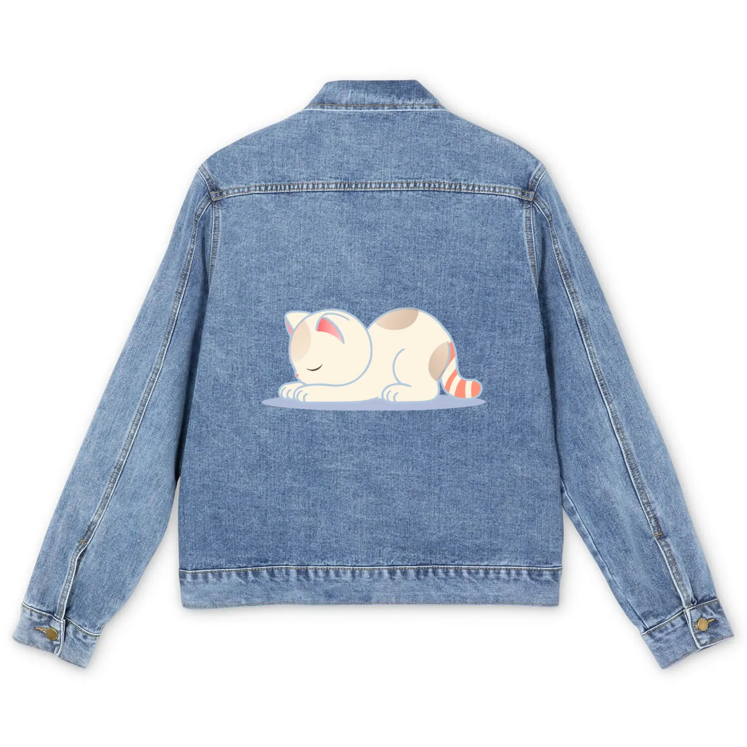 Sleeping cat - design for inner peace Men's Denim Jackets