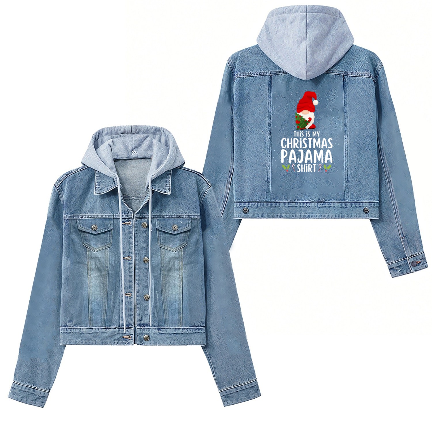 Christmas Pajamas Pajamas Sleep Women's Denim Jackets