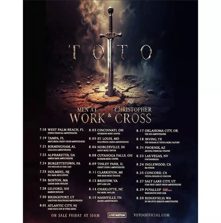 Poster TOTO Band US Tour 2025 Poster, gift for fans