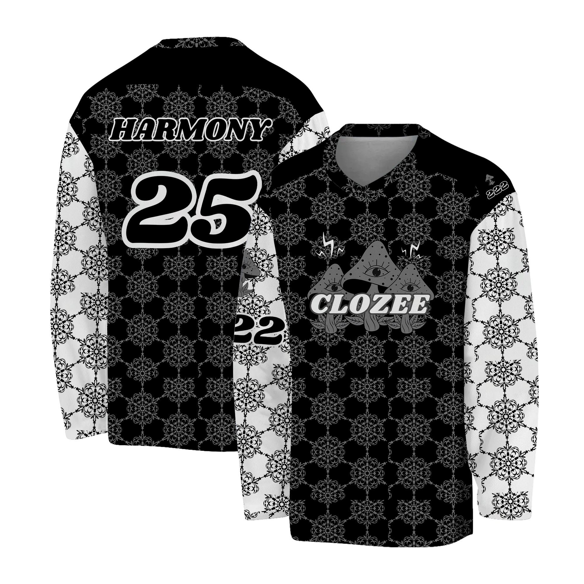 Clozee Trippy Shroom Hockey Jersey EDM Rave Gear