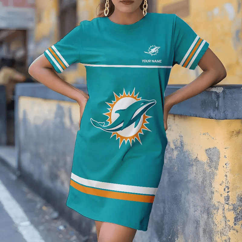 Miami Dolphins Football Jersey Dress, Gift For Women